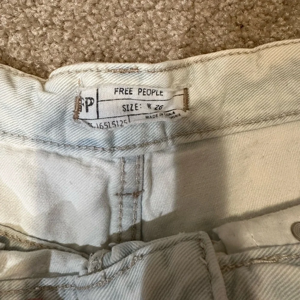 Free People Light Blue Cut Off Jean Shorts Size 26